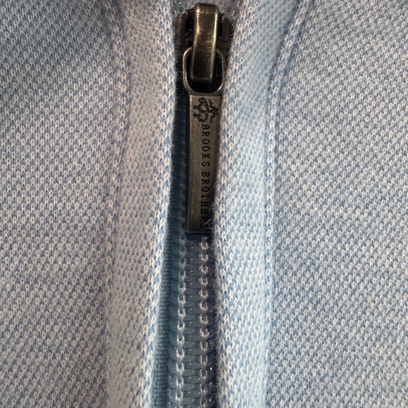 Brooks‎ Brothers Mens Light Blue 1/4 Zip Pullover Sweatshirt Size XL Long Sleeve - Picture 6 of 10